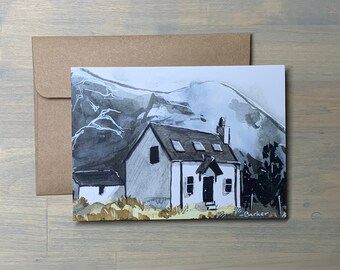 Greeting Card - 5" x 7" Print of Hand Painted Original Art, "Highland Cottage"