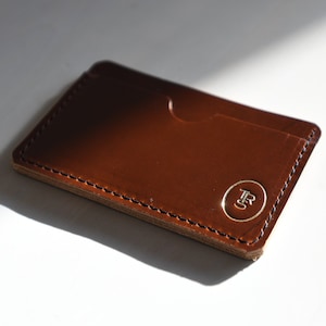 The Kyoto - Minimalist Card and Cash Wallet in Oxblood Horween Leather