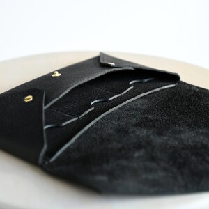 The Envelope Clutch Wallet - Deep Black Kodiak Leather