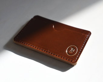 The Kyoto - Minimalist Card and Cash Wallet in Oxblood Horween Leather