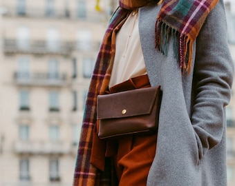 Belt Bag, Fanny Pack in Rustic Red Leather