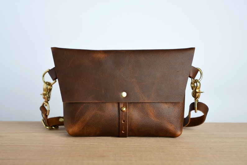 The Extra Large Bogotá Hip Bag, Fanny Pack in Wild Honey Kodiak Leather Extra Large w/Pocket