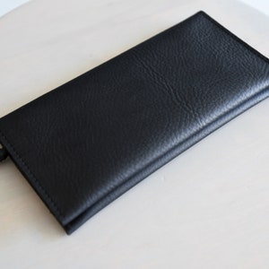Cartera de cuero para teléfono con bolsillo para teléfono y bolsillo con cremallera imagen 2
