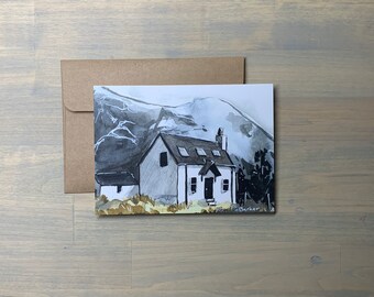 Greeting Card - 5" x 7" Print of Hand Painted Original Art, "Highland Cottage"