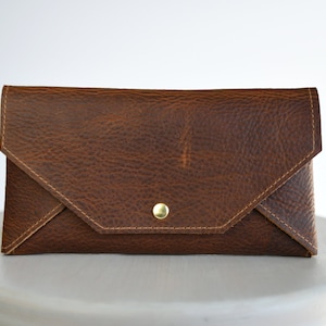 The Envelope Clutch Wallet - Wild Honey Kodiak Leather