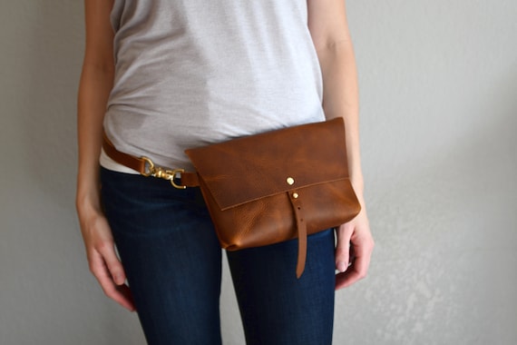 extra large leather fanny pack
