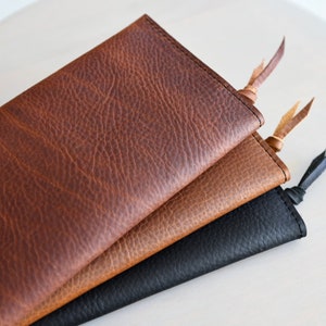Cartera de cuero para teléfono con bolsillo para teléfono y bolsillo con cremallera imagen 5