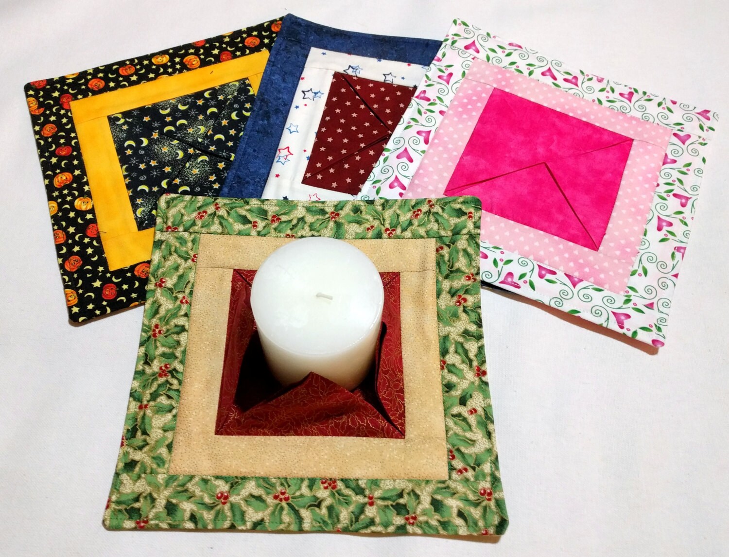 Quilted Candle Mats Gift Set Choose 4 Medium Mini Quilts for Etsy