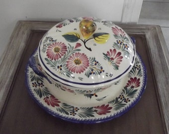Set of 3 pieces of QUIMPER faience