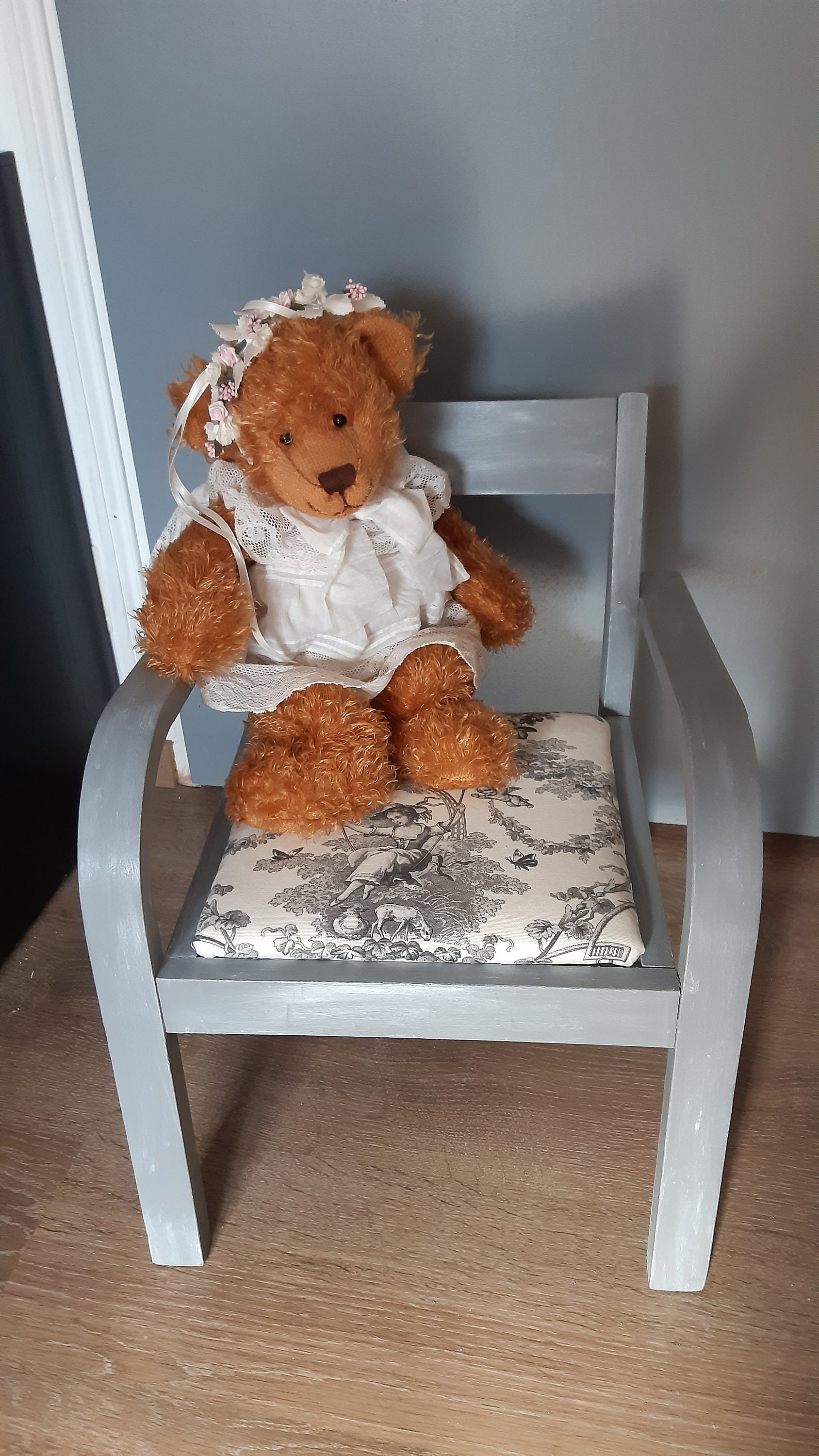 Fauteuil ou Chaise Enfant, Toile de Jouy