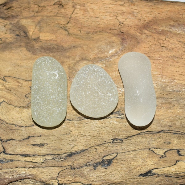 Genuine Large White Sea Glass Beach Glass 25-35mm Real Thick Chunky Sea Glass Authentic Frosted Ice Jewelry Making Flawless Sea Glass Chunk