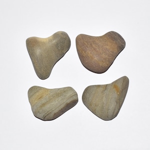 Set of 4 Heart Shaped Stones Beautiful Heart Rocks - Natural Heart Stones - Genuine Beach Stone Hearts Love Rocks