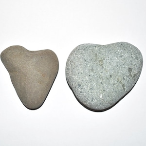 Lovely Heart Shaped Stones Set of 2 Heart Rocks - Natural Heart Stones - Genuine Beach Stone Hearts Love Rocks - Love Gift Idea