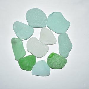 Large Genuine Sea Glass 36-46mm Real Beach Glass Thick Seafoam Blue White Green Sea Glass Authentic Craft Sea Glass