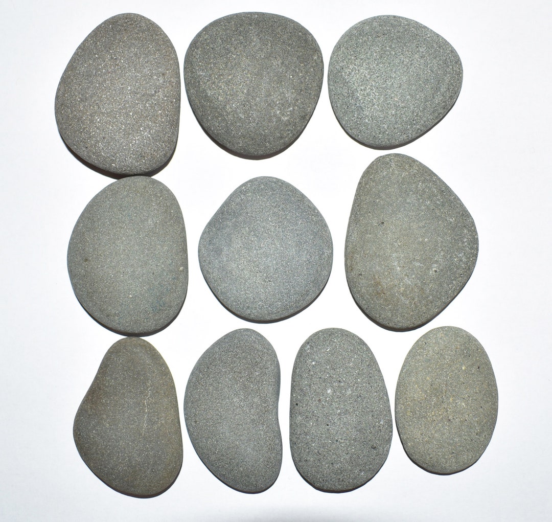 Flat Beach Stones Beach Rocks Set 10 Pieces 2 Natural Etsy