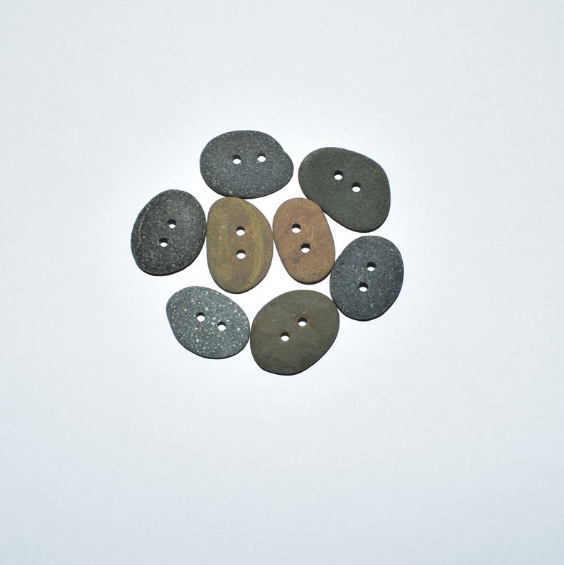 Rectangular Stone Button Natural Stone Buttons 22-25 Mm Rock Buttons 8 Organic Buttons Beach ...