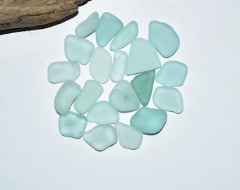 Seafoam Sea Glass Light Blue Beach Glass 20 p. 12-16 mm Surf Tumbled Frosted Genuine Real Authentic Sea Glass Jewelry Making Supplies