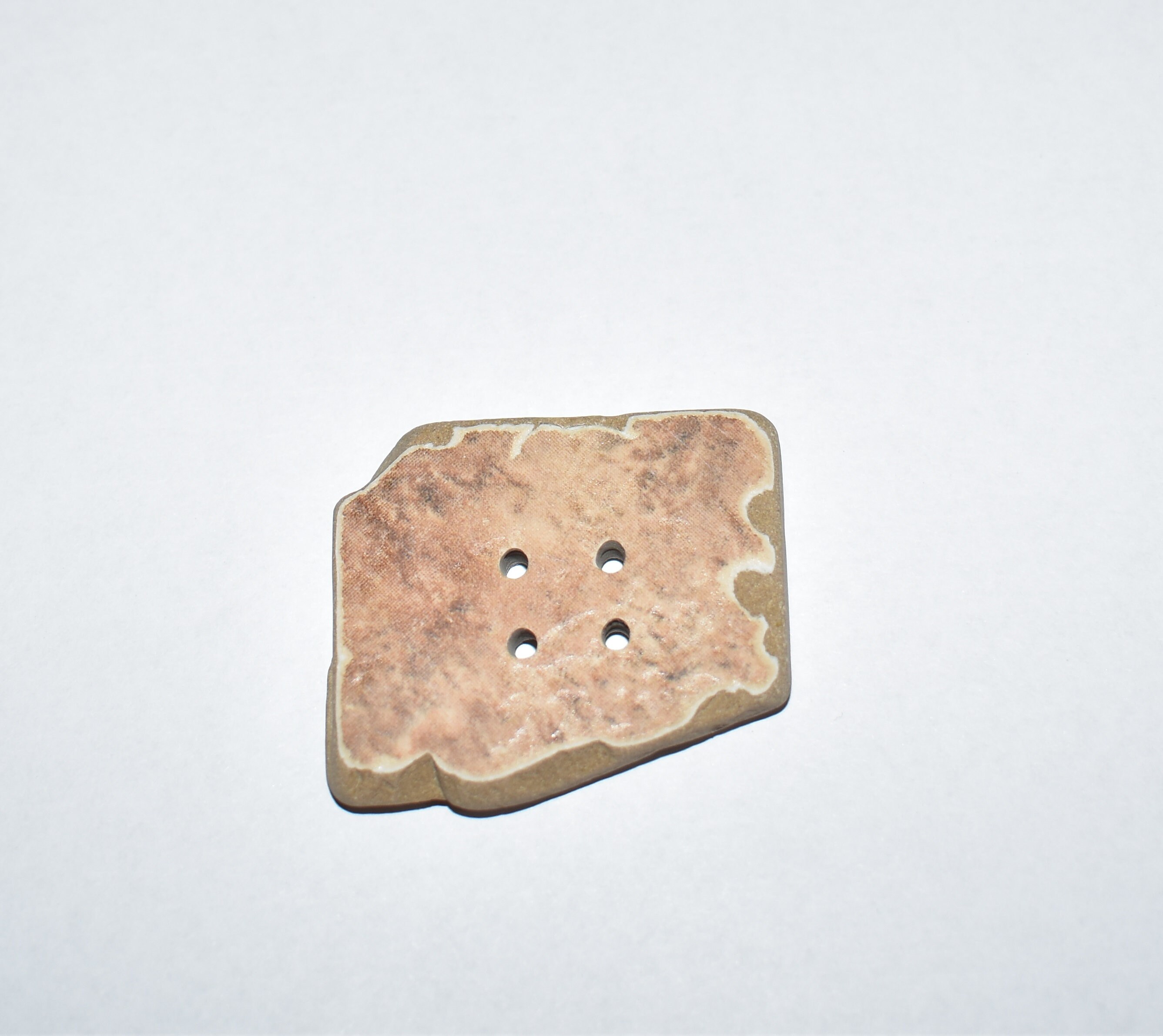 Large Sea Pottery Button 1.77