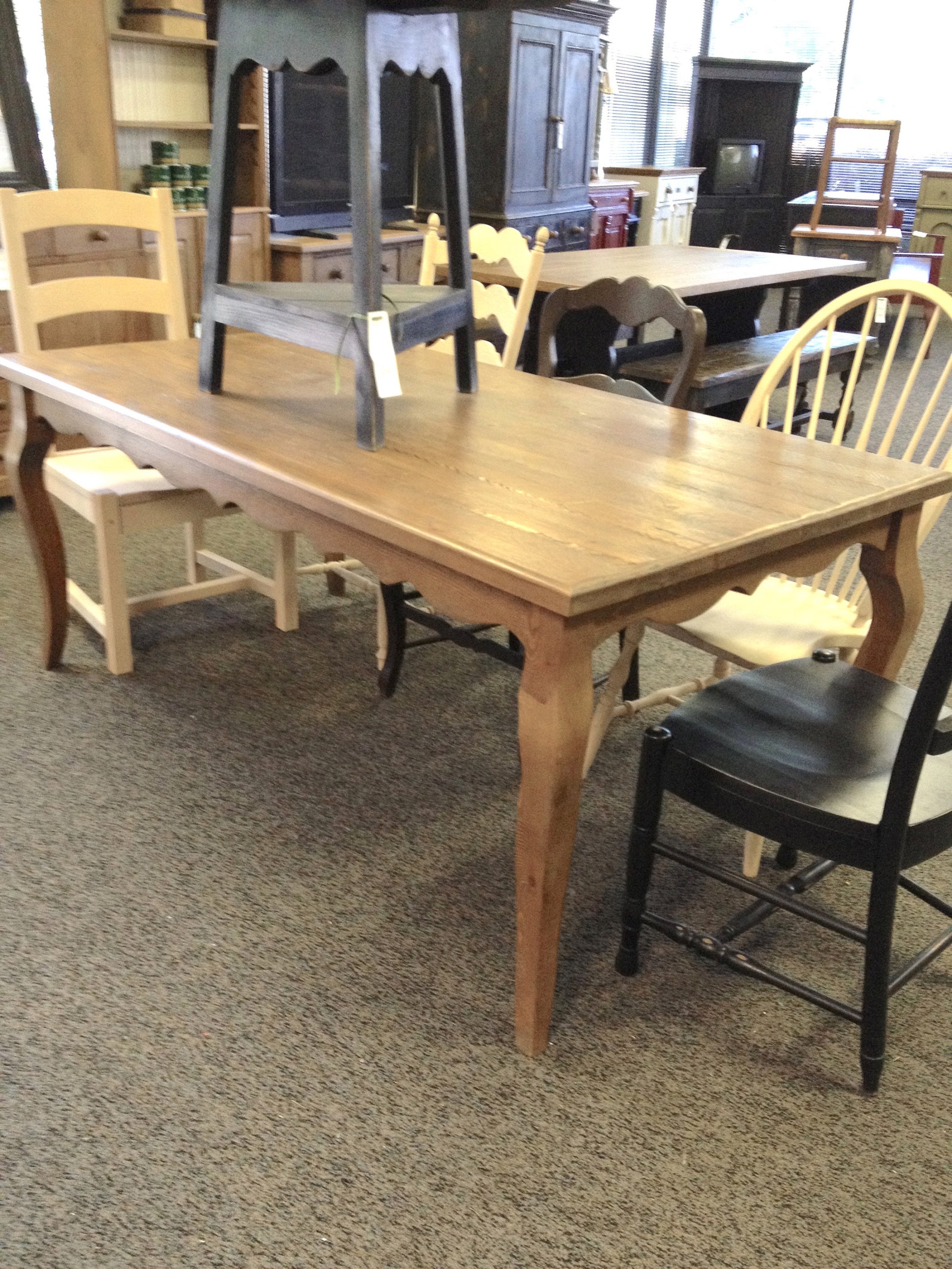 Custom Pine Unfinished Carved French Cabriole Farmhouse Table Etsy