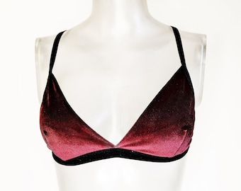 Burgundy Velvet Bralette