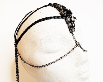 Vintage-Inspired Warrior Chain Headpiece, Bold Statement Accessory, Unique Gift for Her