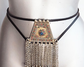 Boho Waist Belt with Intricate Kuchi and Antique Coins
