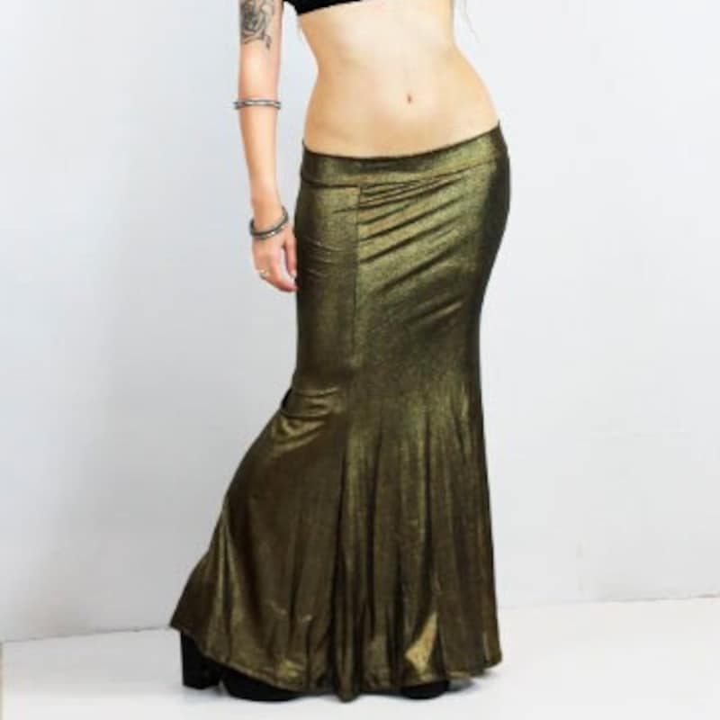 Mermaid Steampunk High Waist Maxi Skirts main image 0