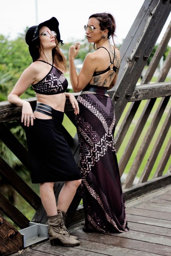festival skirt black