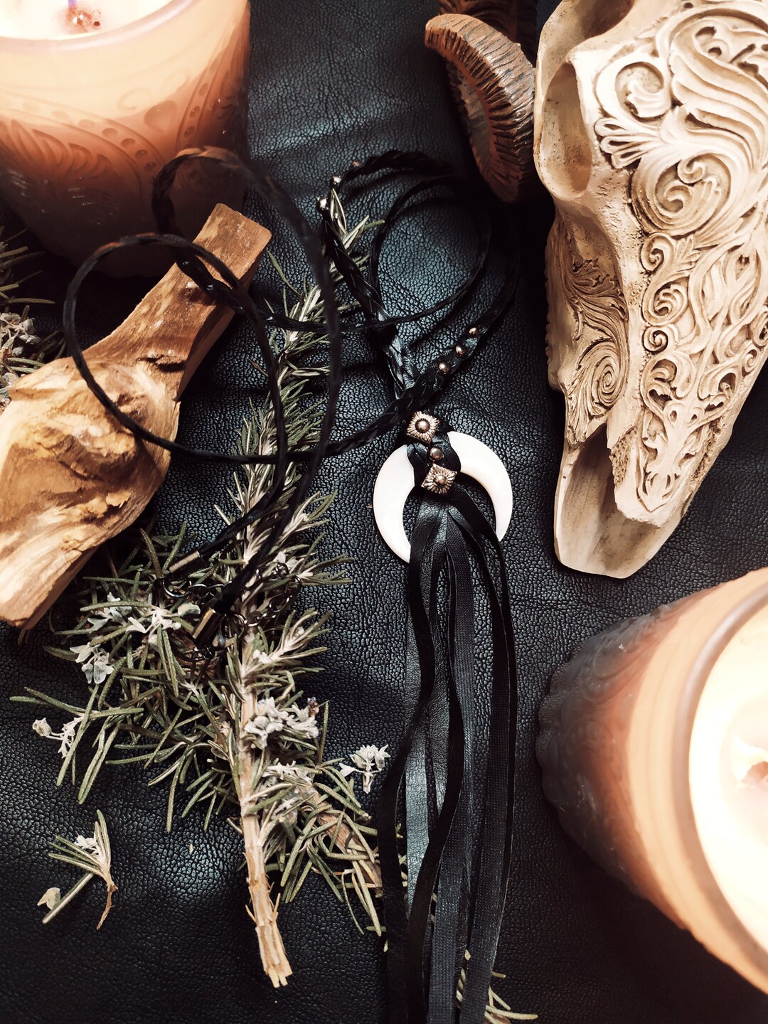 LUNA NECKLACE - White - Witch Amulet - Etsy