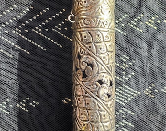 Antique Middle Eastern silver document holder