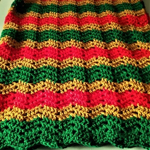 Retro Ripple Crocheted Afghan