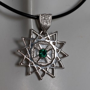 Dwunastoramienna gwiazda Erzgamma Starożytny amulet Biżuteria ochronna Srebrny naszyjnik z talizmanem Biżuteria żydowska damska