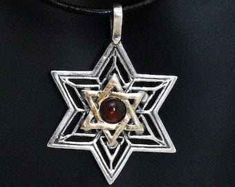 Star of David pendant necklace Kabbalah jewish jewelry Jewish star necklace Star David pendant gold Protection from demons