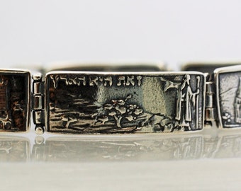 Men bracelet, Jewish jewelry for man,  Israeli silver jewelry bracelet .