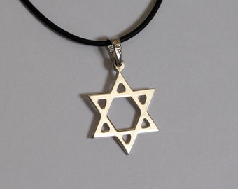 Star of David necklace of solid gold | Magen David necklace | Jewish amulet made in Israel