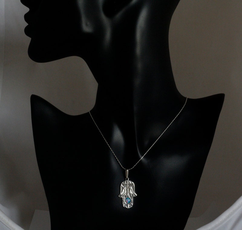 Spiritual Necklace / Hamsa/ Khamsa Jewelry/hand of Protection /silver ...