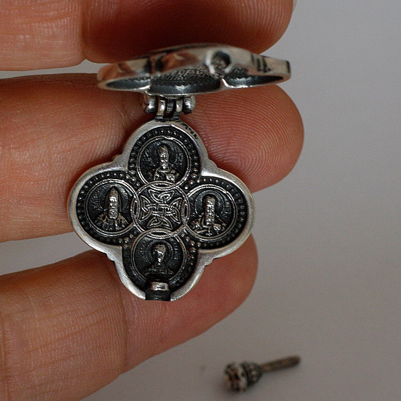 Christian locket necklaces Christian jewelry Silver locket Etsy