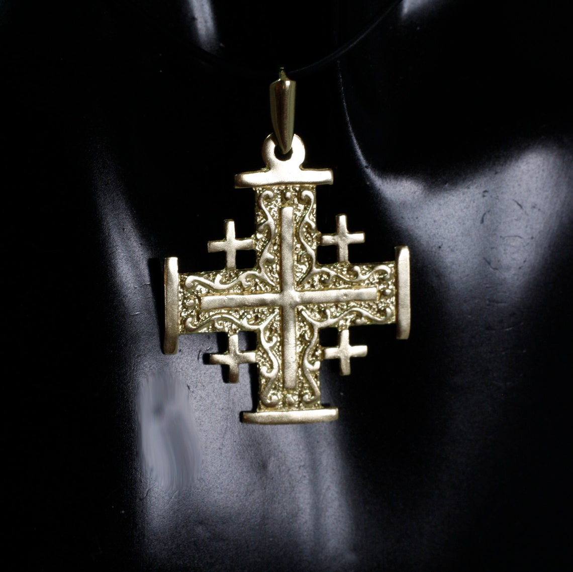 Jerusalem Cross Gold Pendant Necklace Christian Jewelry Etsy