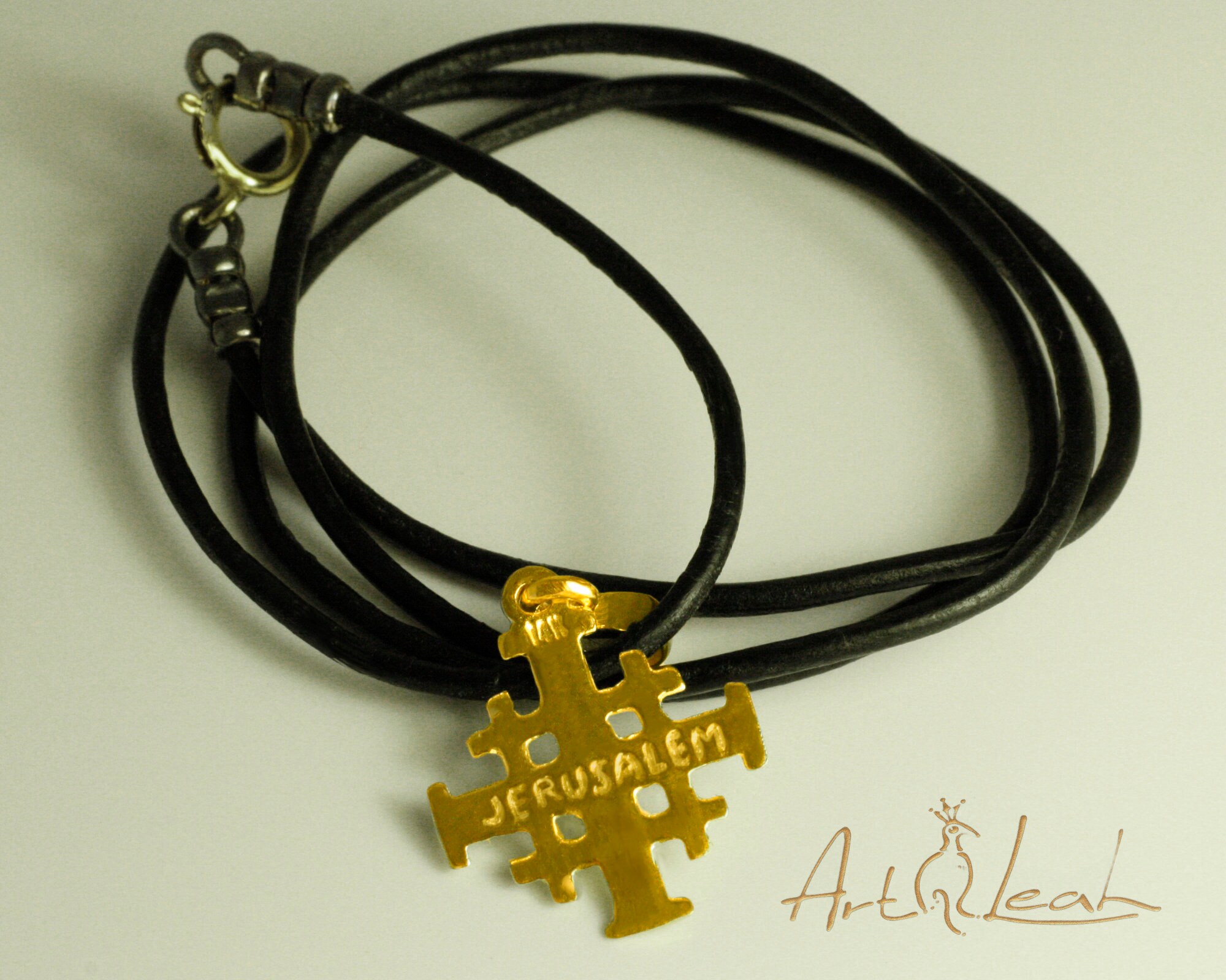 Ciondolo Croce di Gerusalemme oro 18 kt 17 mm | Gioielleria ALDA