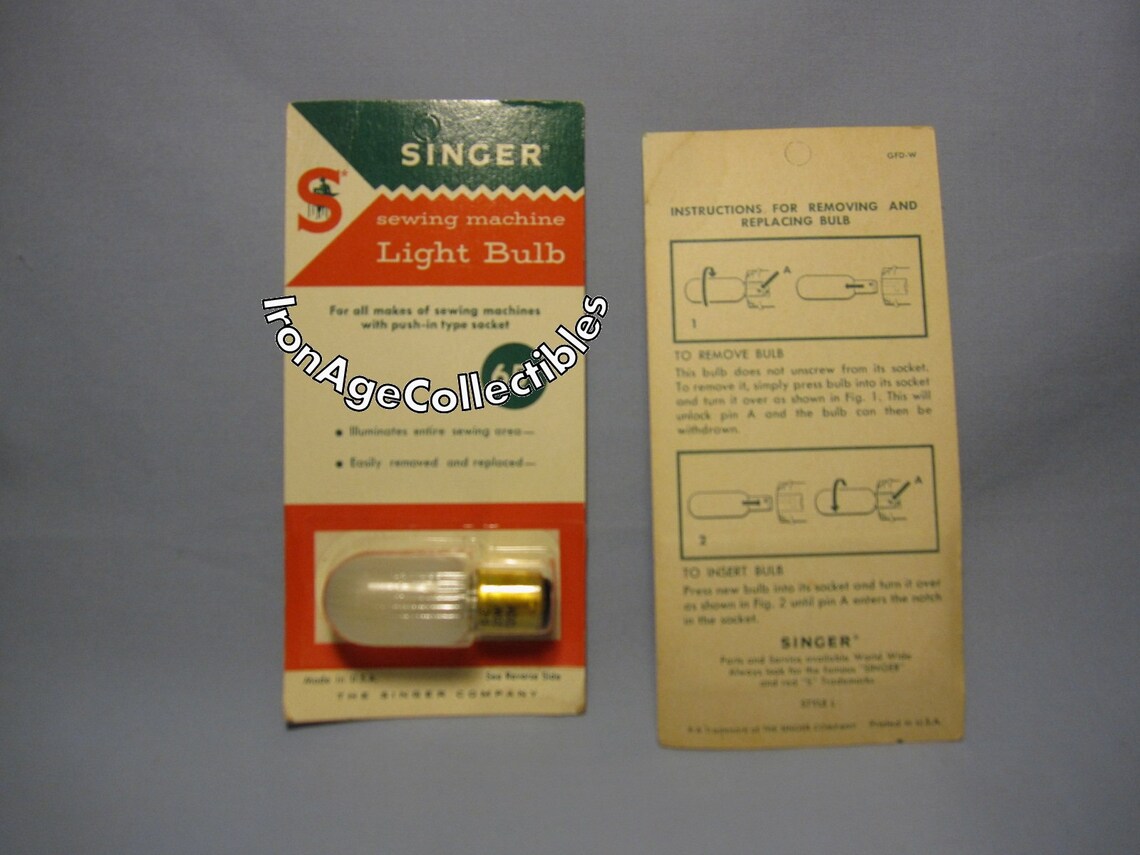 1950s Lot of 2 Singer Sewing Machine Light Bulbs New Old Etsy
