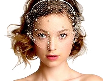 Pearl headband veil