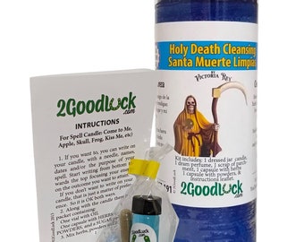 Holy Death Cleansing Dressed Candle Kit - Santa Muerte Limpias