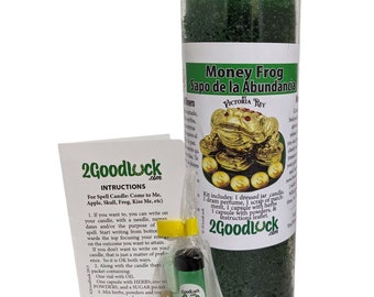 Money Frog Dressed Candle Kit - Sapo Para La Abundancia