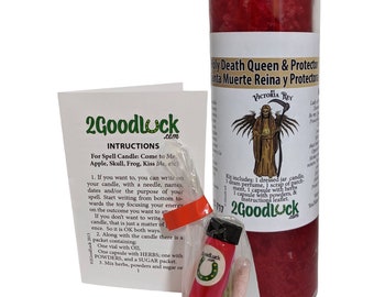 Holy Death Queen Protector Dressed Candle Kit - Santa Muerte Reina Protectora