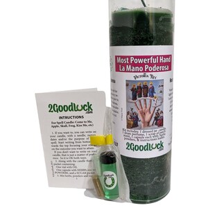 Most Powerful Hand 7 Colors Dressed Candle Kit - Mano Poderosa 7 Colores
