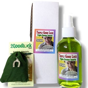 Triple Good Luck &quot;Triple Buena Suerte&quot; Unisex Perfume with Pheromones and Amulet