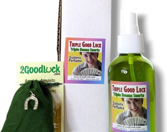 Triple Good Luck "Triple Buena Suerte" Unisex Perfume with Pheromones and Amulet