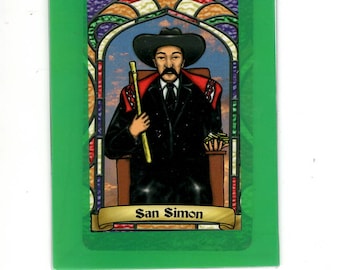 St. Simon Bilingual Prayer Card / Estampa de San Simón