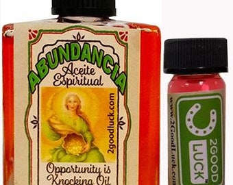 Opportunity Is Knocking, Spiritual Oil  With 1 Dram Perfume Set / Aceite Espiritual Abundancia