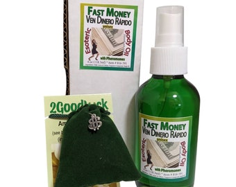 Fast Money "Ven Dinero Rapido" Unisex Body Oil with Pheromones and Amulet